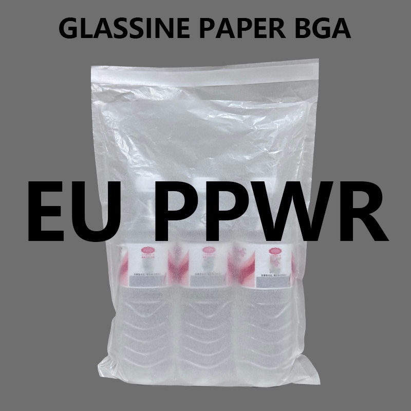 ES PPWR paruoštas pritaikytas stiklo popierinis maišelis 100% gryno popieriaus plastiko be pakuotės
