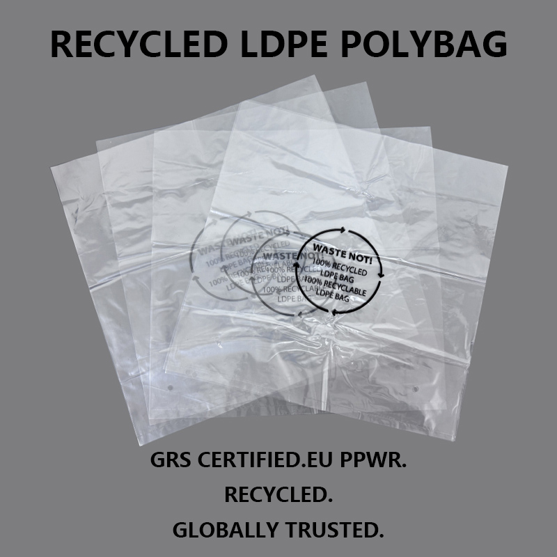 GRS sertifikuoti perdirbti LDPE pakavimo maišeliai